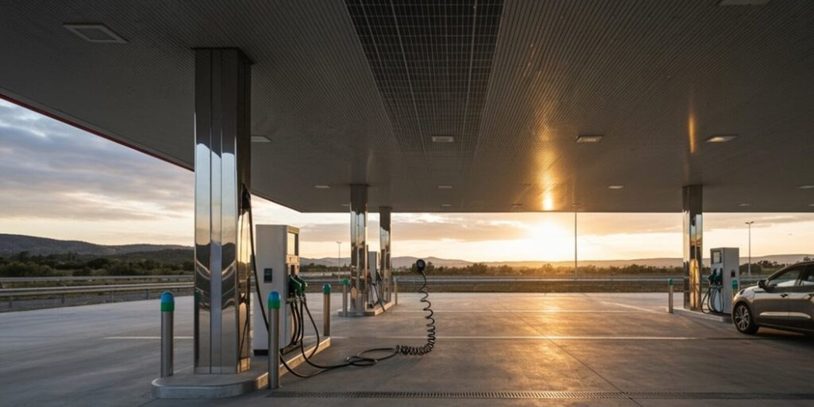 Tankstelle mit Solaranlage und Ladegeräten kaufen